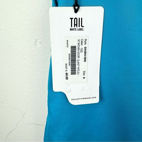Tail Turquoise Blue Golf Tennis Skort NEW Sz 6 Active Stretch Inside Pocket - Picture 6 of 8